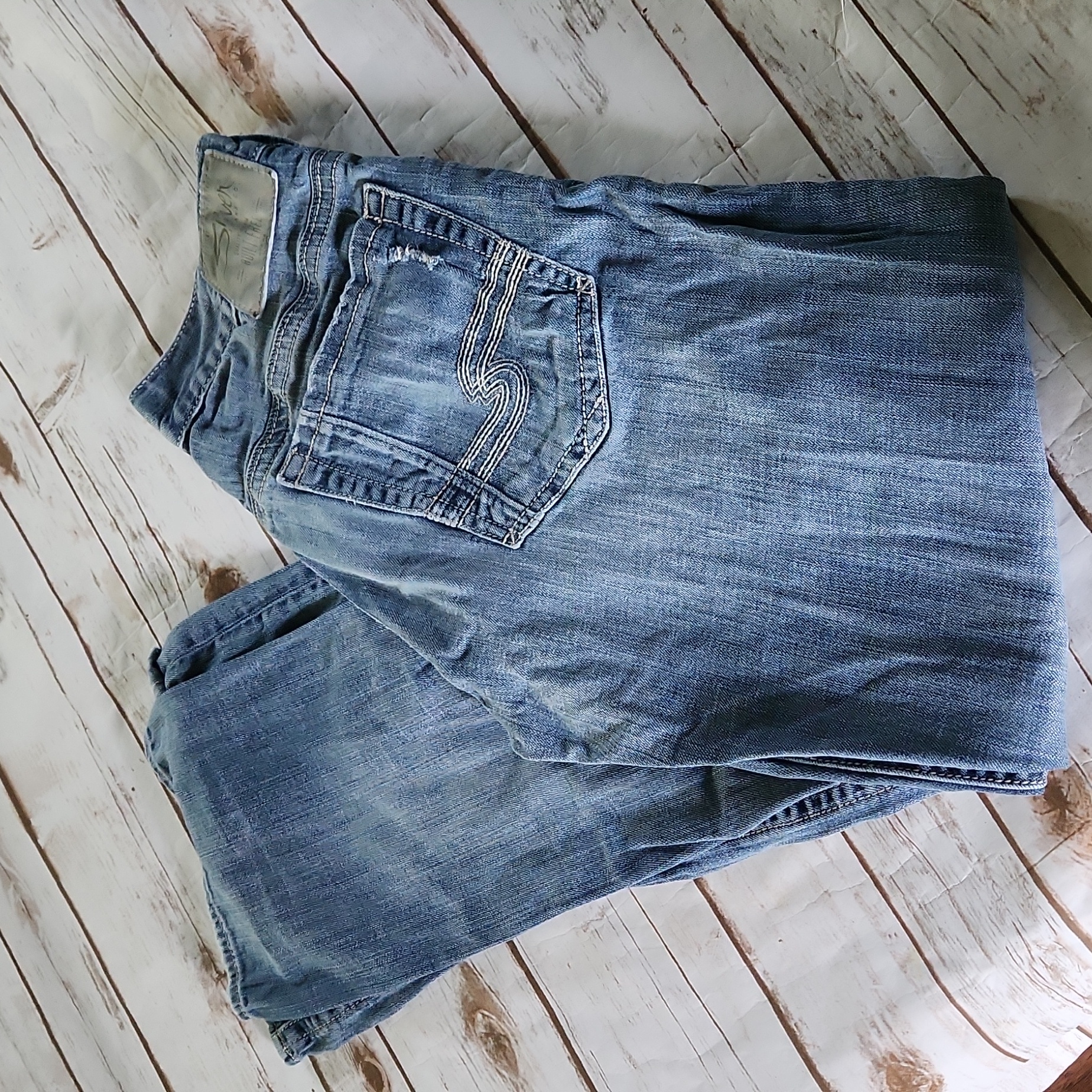Mens Silver Gordan Jeans Sz 31 X 34